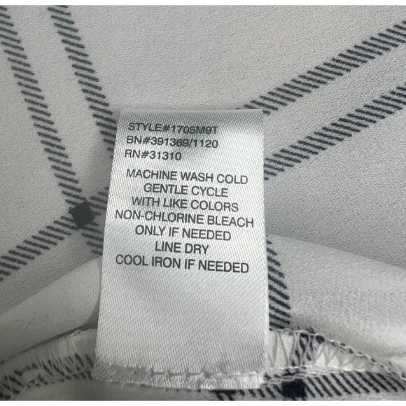 FORTUNE + IVY Christelle White & Black Plaid Button Down Blouse 3/4 Sleeve XL - Picture 9 of 16